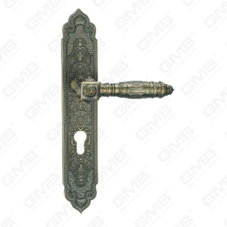 Manico della porta tirare la maniglia hardware della porta in legno manico della porta della porta sulla piastra per il blocco a mortasa tramite in lega di zinco o maniglia della piastra della porta in acciaio (ZL926-E08-DAB)