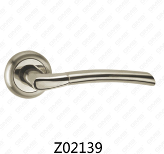 Maniglia per porta con rosetta in alluminio e lega di zinco in zama con rosetta rotonda (Z02139)