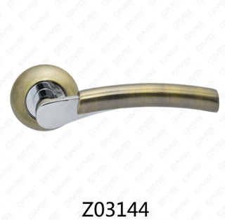 Maniglia per porta con rosetta in alluminio e lega di zinco in zama con rosetta rotonda (Z02144)