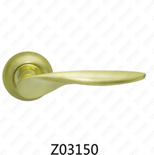 Maniglia per porta con rosetta in alluminio e lega di zinco in zama con rosetta rotonda (Z02150)