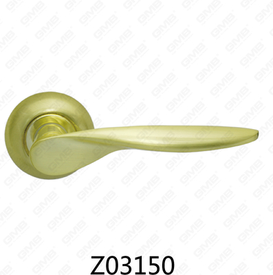 Maniglia per porta con rosetta in alluminio e lega di zinco in zama con rosetta rotonda (Z02150)