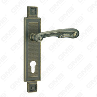 Manico della porta tirare la maniglia hardware della porta in legno manico della serratura sulla piastra per il blocco a mortasa tramite in lega di zinco o maniglia della piastra della porta in acciaio (ZM858-Z103-Dab)