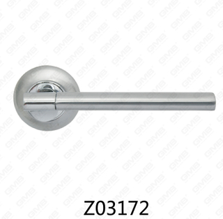 Maniglia per porta con rosetta in alluminio e lega di zinco in zama con rosetta rotonda (Z02172)
