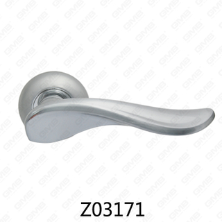Maniglia per porta con rosetta in alluminio e lega di zinco in zama con rosetta rotonda (Z02171)
