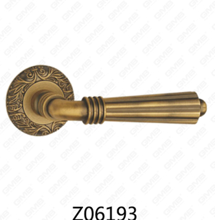 Maniglia per porta con rosetta in alluminio e lega di zinco in zama con rosetta rotonda (Z06193)