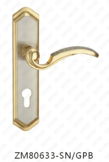 Manico della porta tirare la maniglia hardware della porta in legno maniglia porta della porta sulla piastra per il blocco a mortasa tramite in lega di zinco o maniglia della piastra della porta in acciaio (ZM80633-SN e GPB)