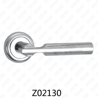 Maniglia per porta con rosetta in alluminio e lega di zinco in zama con rosetta rotonda (Z02130)