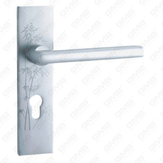 Maniglia per porta in alluminio ossigenato su piastra maniglia per porta (G401-G25-F)