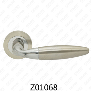 Maniglia per porta con rosetta in alluminio e lega di zinco in zama con rosetta rotonda (Z01068)