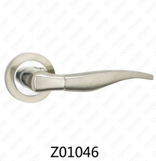 Maniglia per porta con rosetta in alluminio e lega di zinco in zama con rosetta rotonda (Z01046)