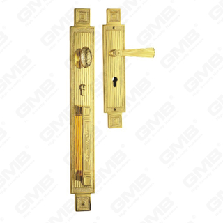 Maniglia per porta esterna in lega di zinco per porta serratura da infilare (E8358-GPB)