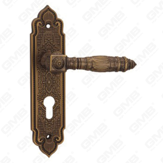 Manico della porta tirare la maniglia hardware della porta in legno manico della serratura sulla piastra per il blocco a mortasa tramite in lega di zinco o maniglia della piastra della porta in acciaio (CM595-C116-DYB)