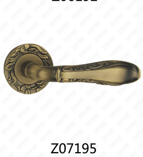 Maniglia per porta con rosetta in alluminio e lega di zinco in zama con rosetta rotonda (Z07195)