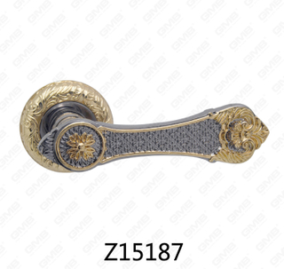 Maniglia per porta con rosetta in alluminio e lega di zinco in zama con rosetta rotonda (Z15187)