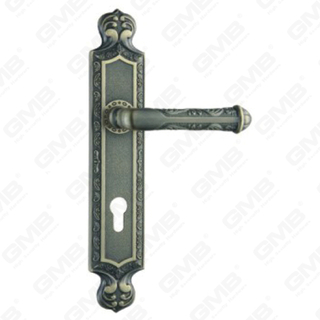 Manico della porta tirare la maniglia hardware della porta in legno maniglia porta della porta sulla piastra per il blocco a mortasa tramite in lega di zinco o maniglia della piastra della porta in acciaio (ZL96295-dab)