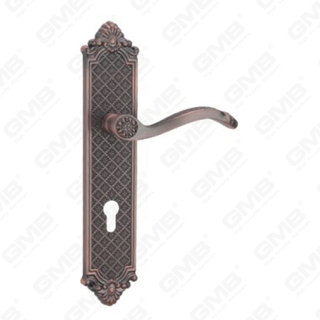 Manico della porta tirare la maniglia hardware della porta in legno maniglia porta della porta sulla piastra per il blocco a mortasa tramite in lega di zinco o maniglia della piastra della porta in acciaio (ZL966113-DAC)