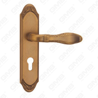 Manico della porta tirare la maniglia hardware della porta in legno manico della porta sulla piastra per il blocco a mortasa tramite in lega di zinco o maniglia della piastra della porta in acciaio (CM577-C42-DYB)