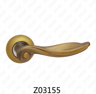 Maniglia per porta con rosetta in alluminio e lega di zinco in zama con rosetta rotonda (Z02155)