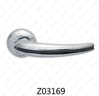 Maniglia per porta con rosetta in alluminio e lega di zinco in zama con rosetta rotonda (Z02169)
