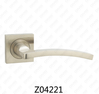 Maniglia per porta con rosetta in alluminio e lega di zinco in zama con rosetta rotonda (Z04221)