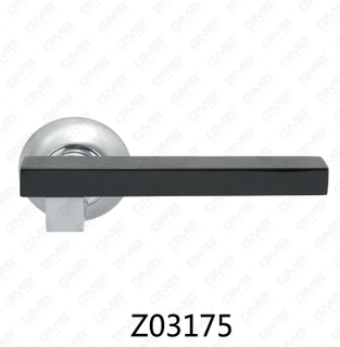 Maniglia per porta con rosetta in alluminio e lega di zinco in zama con rosetta rotonda (Z02175)