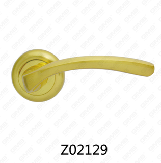 Maniglia per porta con rosetta in alluminio e lega di zinco in zama con rosetta rotonda (Z02129)
