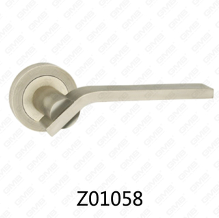 Maniglia per porta con rosetta in alluminio e lega di zinco in zama con rosetta rotonda (Z01058)