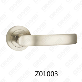 Maniglia per porta con rosetta in alluminio e lega di zinco in zama con rosetta rotonda (Z01003)