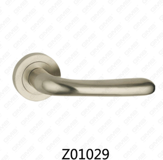 Maniglia per porta con rosetta in alluminio e lega di zinco in zama con rosetta rotonda (Z01029)
