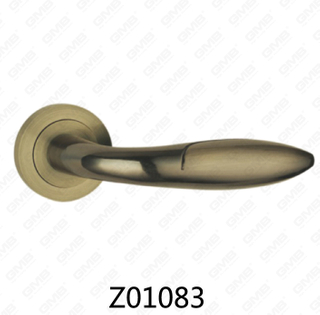 Maniglia per porta con rosetta in alluminio e lega di zinco in zama con rosetta rotonda (Z01083)