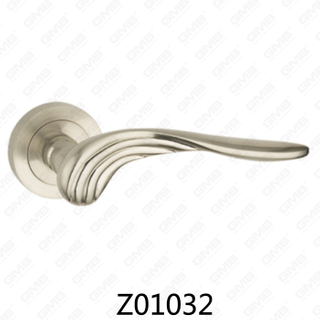 Maniglia per porta con rosetta in alluminio e lega di zinco in zama con rosetta rotonda (Z01032)