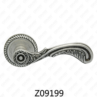 Maniglia per porta con rosetta in alluminio e lega di zinco in zama con rosetta rotonda (Z09199)