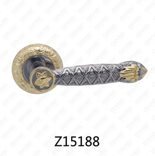 Maniglia per porta con rosetta in alluminio e lega di zinco in zama con rosetta rotonda (Z15188)