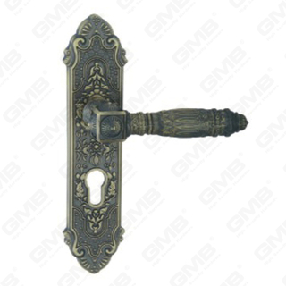 Manico della porta tirare la maniglia hardware della porta in legno maniglia porta della porta sulla piastra per il blocco a mortasa tramite in lega di zinco o maniglia della piastra della porta in acciaio (E619-E08-DAB)