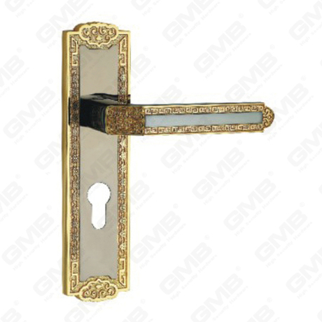 Manico della porta tirare la maniglia hardware della porta in legno manico della serratura sulla piastra per il blocco a mortasa tramite in lega di zinco o maniglia della piastra della porta in acciaio (TM401531-HG)