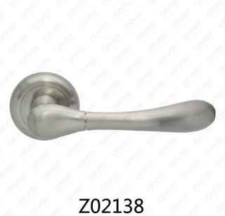 Maniglia per porta con rosetta in alluminio e lega di zinco in zama con rosetta rotonda (Z02138)