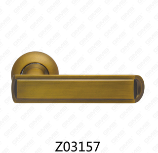 Maniglia per porta con rosetta in alluminio e lega di zinco in zama con rosetta rotonda (Z02157)