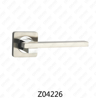 Maniglia per porta con rosetta in alluminio e lega di zinco in zama con rosetta rotonda (Z04226)