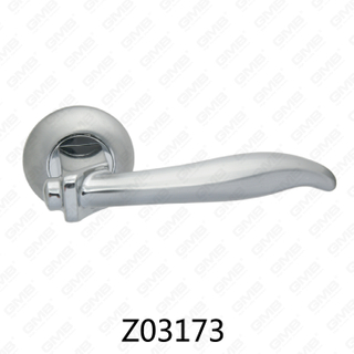 Maniglia per porta con rosetta in alluminio e lega di zinco in zama con rosetta rotonda (Z02173)