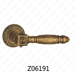 Maniglia per porta con rosetta in alluminio e lega di zinco in zama con rosetta rotonda (Z06191)