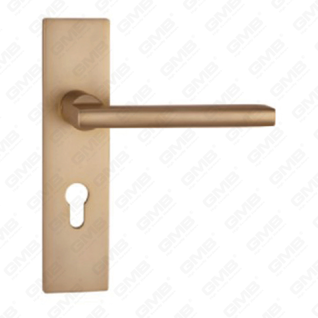 Maniglia per porta in alluminio ossigenato su piastra maniglia per porta (G401-G25-J)