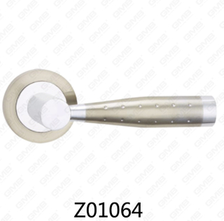 Maniglia per porta con rosetta in alluminio e lega di zinco in zama con rosetta rotonda (Z01064)