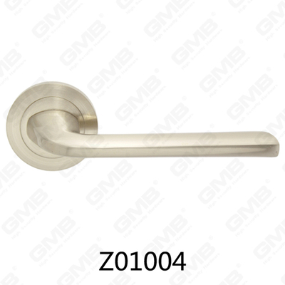 Maniglia per porta con rosetta in alluminio e lega di zinco in zama con rosetta rotonda (Z01004)