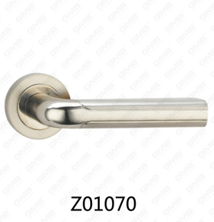 Maniglia per porta con rosetta in alluminio e lega di zinco in zama con rosetta rotonda (Z01070)