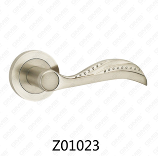 Maniglia per porta con rosetta in alluminio e lega di zinco in zama con rosetta rotonda (Z01023)