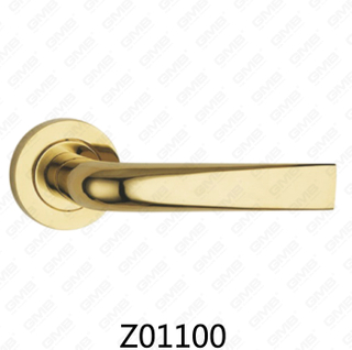 Maniglia per porta con rosetta in alluminio e lega di zinco in zama con rosetta rotonda (Z01100)