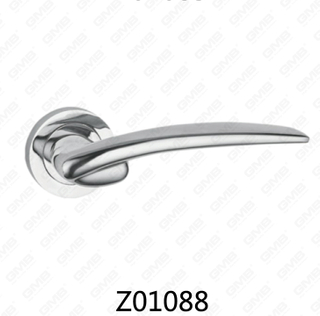 Maniglia per porta con rosetta in alluminio e lega di zinco in zama con rosetta rotonda (Z01088)