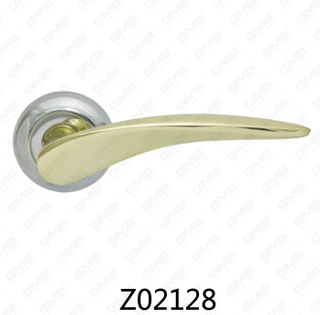 Maniglia per porta con rosetta in alluminio e lega di zinco in zama con rosetta rotonda (Z02128)