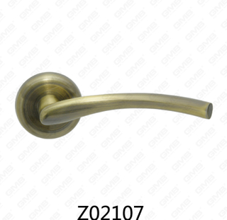 Maniglia per porta con rosetta in alluminio e lega di zinco in zama con rosetta rotonda (Z02107)