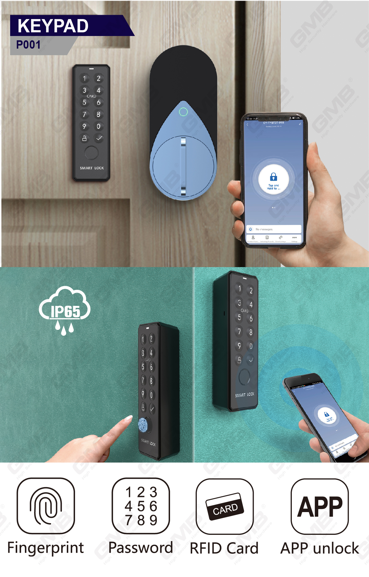 Keyless Password europeo senza chiavetta impronta digitale wireless remoto (P001)